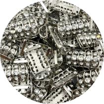 Fivela Passante Entremeio com Strass 31x16mm Níquel 6pçs 30g Fivela Passante Entremeio com Strass 31x16mm Níquel 6pçs 30g