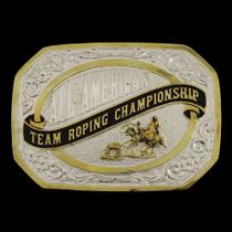 Fivela Team Roping Prata com Dourado Master 38104