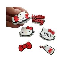 Fivelas De PVC Hello Kitty Para Sapatos, 6 Peças, Decorações De Sapatos Em Forma De Laço Cartoon