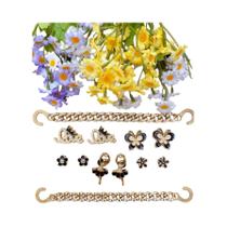 Fivelas De Sapato Em Resina ABS Com Design De Borboleta, Estrela E Coração Em Dourado Para