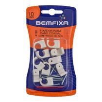 Fixa Cabo Coaxial 10mm com 10 Peças - Bemfixa