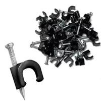 Fixa Cabo RG59 7mm Grampo Fixa Fio 500un Preto