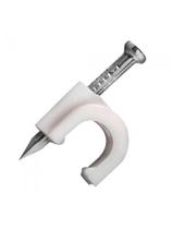 Fixa Fio/ Cabo Rg6 8Mm Branco Com Prego De Aco Pacote...
