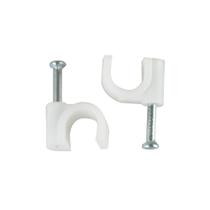 Fixa Fio Evus C-105 para Cabo RG6 8mm Pacote 100 Unidades Branco