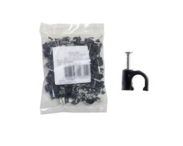 Fixa Fio P/Cabo C/Prego Aco Pr 07Mm 100 Pcs