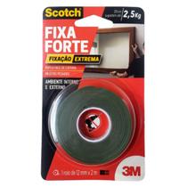 Fixa Forte Espuma Extreme Suporta até 2,5kg 20cm 12mm X 2 Metros 3M Aplicação Fácil e Rapido