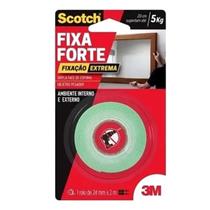 Fixa Forte Espuma Extreme Suporta até 5kg 20cm 24mm X 2 Metros 3M Aplicação Fácil e Rapido