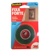 Fixa Forte Transparente Suporta até 1Kg 15cm 24mm X 2 Metros 3M Aplicação Fácil e Rapido