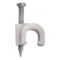 Fixador De Cabo Rg6 6mm Branco - 100 Unidades