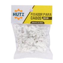 Fixador de Cabos Para Parede 100 Peças 8mm Branco