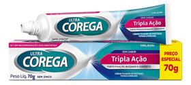 Fixador De Dentadura Ultra Corega Tripla Ação Sem Sabor 70g