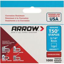 Fixador Staples Arrow 505SS1 T50 de aço inoxidável 8 mm 1000 unidades