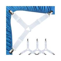 Fixadores De Lençol Elásticos Ajustáveis 4 Peças, Clipes De Fixação Para Colchão, Organizador De