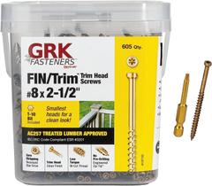 Fixadores GRK 772691167309 8 x 2-1/2 16730 Fin/Trim 605CT Gold
