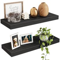 Fixwal Prateleiras Flutuantes de Parede 40x14x3 cm Preto Conjunto com 2 Fixwal Prateleiras Flutuantes de Parede 40x14x3 cm Preto Conjunto com 2