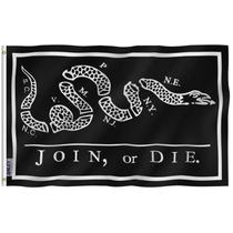 Flag Anley Black Join Or Die 90x150cm poliéster