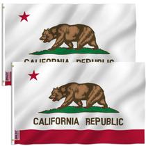 Flag Anley California State, 4 x 6 pés, poliéster, pacote com 2