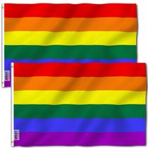 Flag Anley Fly Breeze Rainbow, poliéster de 3 x 5 pés, pacote com 2