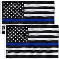 Flag Anley Fly Breeze Thin Blue Line EUA 90 x 150 cm - pacote com 2