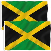 Flag Anley Jamaica, poliéster, 90x150cm, pacote com 2