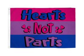 Flag AZ FLAG Bisexual Hearts Not Parts 150x90 cm Poliéster