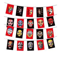 Flag Bunting Chinese Opera Peking Máscara 14x21cm Poliéster Flag Bunting Chinese Opera Peking Máscara 14x21cm Poliéster