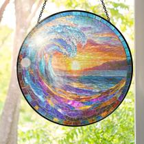 Flagwix Stained Glass Suncatcher, 25 cm, decoração de praia