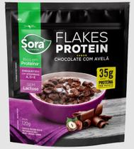Flakes Protein com 35g Vegano Sabor Chocolate com Avelã Sem Lactose de 120g-Sora Flakes Protein com 35g Vegano Sabor Chocolate com Avelã Sem Lactose de 120g-Sora