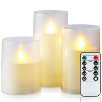 Flameless Candles Homemory Realistic Dancing Flame, conjunto de 3 Flameless Candles Homemory Realistic Dancing Flame, conjunto de 3