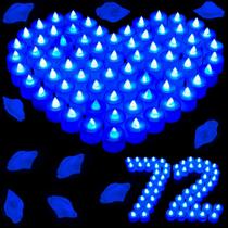 Flameless Tea Lights Candle Coume, pacote com 72 LED azul