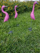 Flamingo 3 Peças Enfeites e Decorações para Jardim