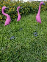 Flamingo 3 Peças Enfeites e Decorações para Jardim