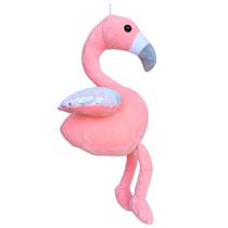 Flamingo de Pelúcia Rosa Com Asas Lantejoulas 44cm Plush