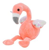 Flamingo Rosa Asas Lantejoulas 18cm - Pelúcia