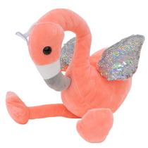 Flamingo Rosa Asas Lantejoulas 28cm - Pelúcia