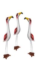 Flamingo Tio Garça De Cerâmica Para Decorações Jardins - FLOR DO ALTO