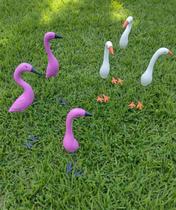 Flamingos e Garças 6 Peças Enfeites e Decorações para Jardim Flamingos e Garças 6 Peças Enfeites e Decorações para Jardim