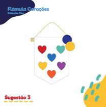 Flâmula Corações - Feltro e Linha