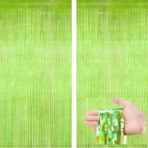 Flâmulas de alumínio verde neon Backdrop Fanfanwin, 1 x 2,5 m, 2 unidades Flâmulas de alumínio verde neon Backdrop Fanfanwin, 1 x 2,5 m, 2 unidades