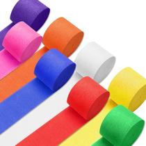 Flâmulas de Papel Crepom PIGETALE - 8 Rolos de 200mm - Cores Sortidas