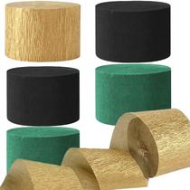Flâmulas de papel crepom We Moment preto/verde escuro/dourado 82 pés x6 Flâmulas de papel crepom We Moment preto/verde escuro/dourado 82 pés x6