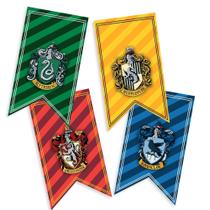 Flamulas Decorativas das casas do Harry Potter - Bandeiras harry potter