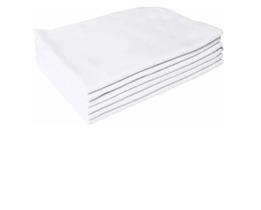 Flanela Branca 28x38cm Kit Com 6 Unidades