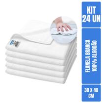 Flanela Branca 30x40 Para Limpeza Geral - 24 Unidades Flanela Branca 30x40 Para Limpeza Geral - 24 Unidades