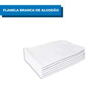Flanela Branca Algodão 28x38cm com 6 Unidades Caebi
