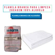 Flanela Branca Pacote c/ 12 Unidades - Intextil Flanela Branca Pacote c/ 12 Unidades - Intextil