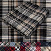 Flanela de algodão 100% xadrez tartan bege e preto, 60" de largura Flanela de algodão 100% xadrez tartan bege e preto, 60" de largura