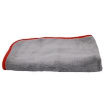 Flanela de microfibra 600gsm cinza c/ borda vermelha para acabamento detailer Flanela de microfibra 600gsm cinza c/ borda vermelha para acabamento detailer