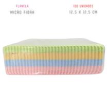 Flanela De Microfibra Pacote 100 Unidades 12,5 Cm X 12,5 Flanela De Microfibra Pacote 100 Unidades 12,5 Cm X 12,5