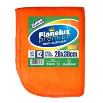 Flanela Laranja 28cm x 38cm Limpeza Geral Com 12 Unidades Flanela Laranja 28cm x 38cm Limpeza Geral Com 12 Unidades